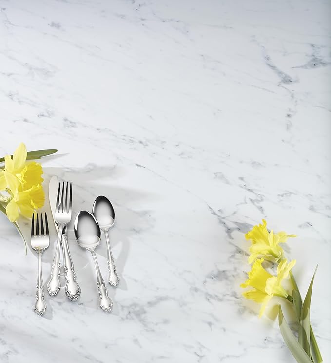 Oneida 2766020AL20 Dover 20-Piece Fine Flatware Set, Service For 4, Mirror Finish