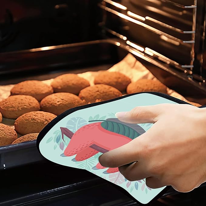 Cute Sloth Sleeping Pot Holders 2 PCS for Kitchen, Heat Resistant Hot Pads for Cooking Grilling Baking BBQ, Pot Holders for Women Cook Essentials Accessories Home Microwave