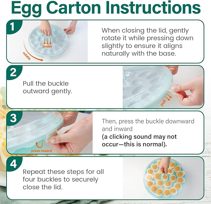 HAKSEN Deviled Egg Containers with Lid, Portable Deviled Egg Platter Carrier Holder Trays with 22 Slots for Holiday Party and Home Kitchen, Blue