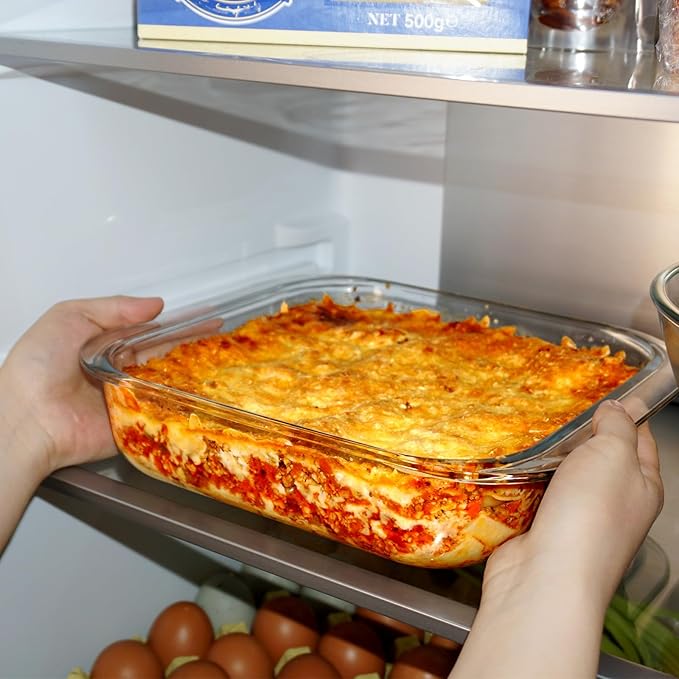 9×9in Square Glass Baking Dish, 2.4QT Glass Baking Pan, Baking Dishes for Oven