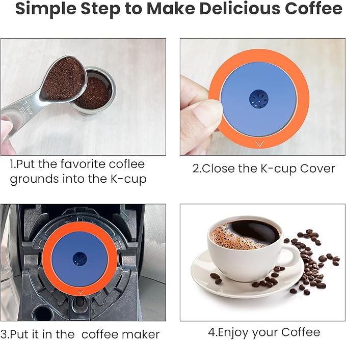 2 PACK Stainless Steel Reusable K Cups for Keuring 2.0 and 1.0, Reusable Coffee Pods for Coffee Maker, Sturdy Refillable K Cup,Permanent Filter