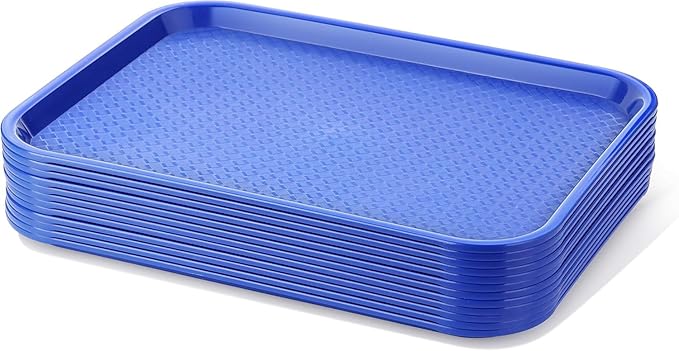 New Star Foodservice Fast Food Tray, Set of 12 (Blue, 10 by 14 Inch)