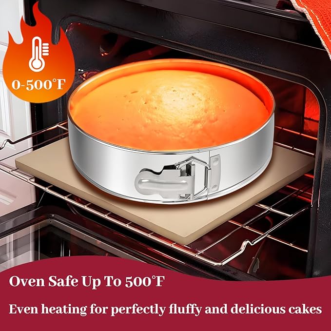 10 Inch Springform Pan 304 Stainless Steel Nonstick Springform Cake Pan with Removable Bottom, Round Spring Form Cheesecake Pans For Baking