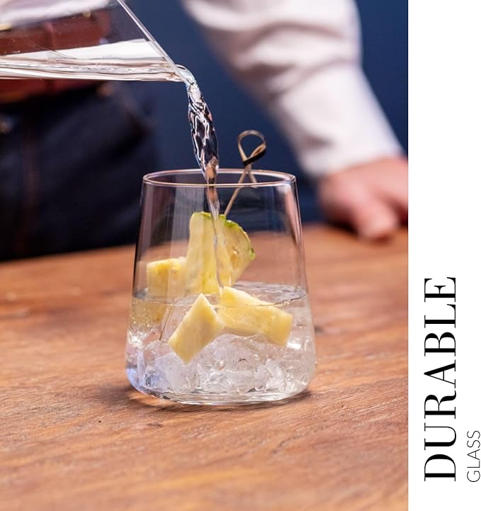 KROSNO Water Juice Drinking Glasses, Set of 6, 12.9 oz, Avant-Garde Collection, Crystal Glass, Lightweight Everyday Drinking Glasses, Multi-Purpose, Dishwasher Safe, Made in Europe