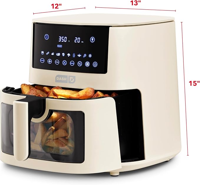 DASH 7qt Clear View Digital Air Fryer - Cream