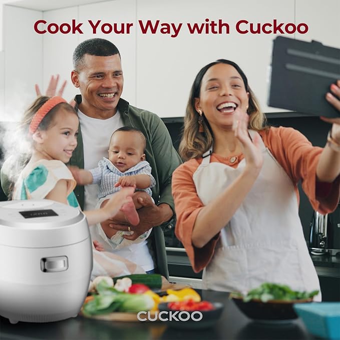 CUCKOO CR-1020F 10-Cup (Uncooked) / 20-Cup (Cooked) Micom Rice Cooker with Nonstick Inner Pot, 16 Menu Options, LCD Display, Fuzzy Logic Tech, Auto Clean (White)