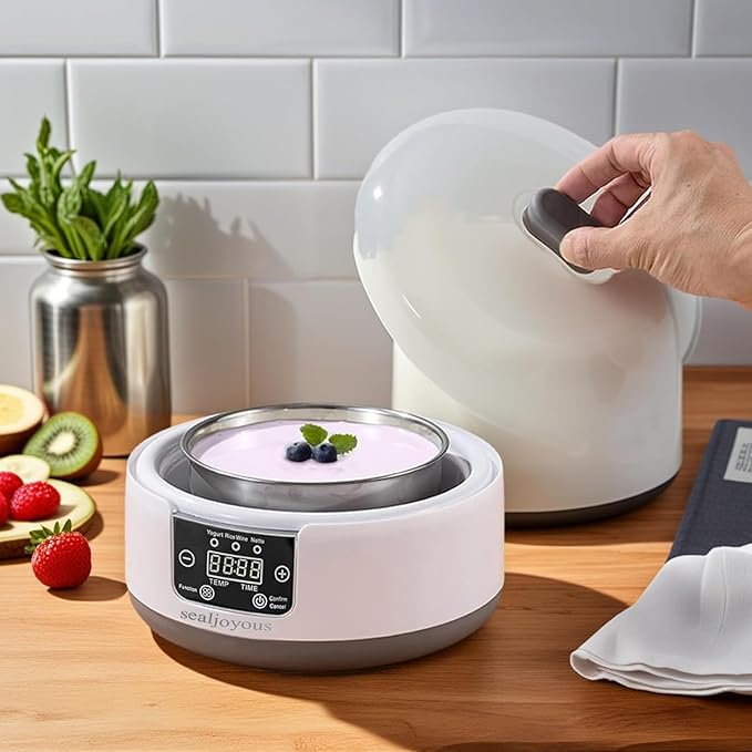 Genuine sealjoyous Yogurt Maker 1-36 hours multi-functional constant temperature yogurt machine,32-45 degrees adjustable, automatic digital LCD display 1.2 liters capacity (Standard no cup)