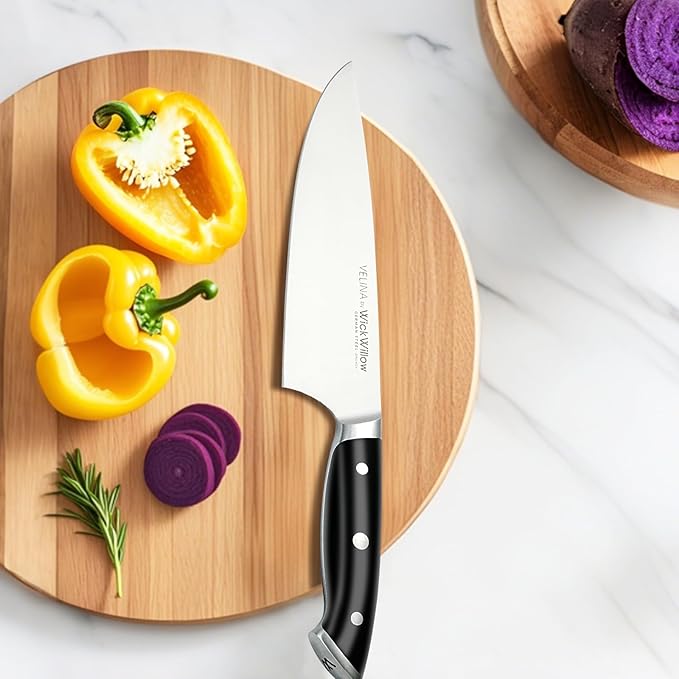 8” Chef Knife – Razor Sharp German Steel DIN1.4116 – All-Purpose Kitchen Knife for Slicing, Dicing & Chopping – Full Tang & Ergonomic Handle – Home Essential Kitchen Knife – Gift Box – Velina series