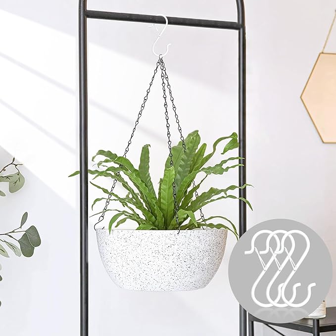 12PCS S Hooks for Hanging,3.5 Inch Heavy Duty Closet Hooks with Safety Buckle,Closet Hooks Hanging for Plants,Clothes,Kitchen Utensil,String Lights,Handbags,Belt, Hat, Cup, Tie (White)