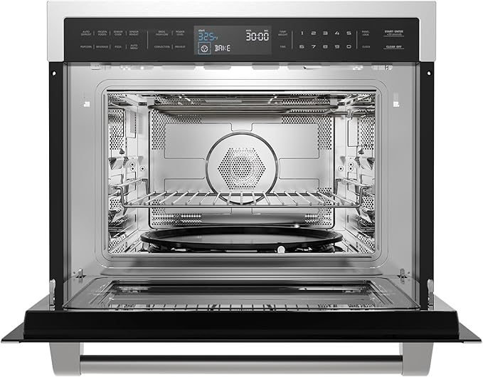 Gasland 24 Inch Built in microwave oven, Microwave and Convection Oven Combination, 1000W, 11 Levels, Sensor Cook, Touch Control, LCD Display, 1.6 Cu. Ft Wall Microwave Oven Combos, Stainless Steel