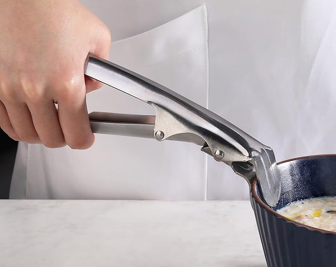 New Star Foodservice 50479 Deep Pizza Tray Pan Gripper Holder, 8", Silver