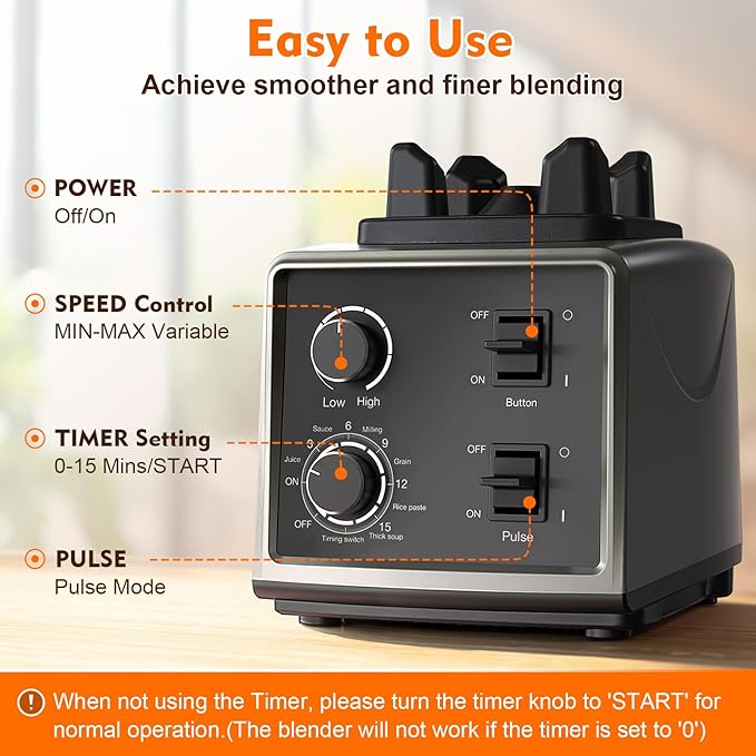 3-in-1 Blender and Food Processor Combo for Smoothies Shakers, 1500W(32000 RPM) Professional Blenders for Kitchen, Adjustable Speed, 68oz BPA-Free Jar, 30s Self-Cleaning (68 oz)