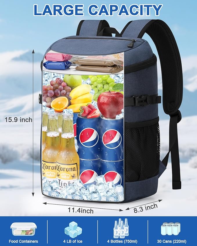 Cooler Backpack for Men Women Insulated Waterproof Backpack Cooler Leak Proof Cooler Bag Lightweight Lunch Backpack for Camping Beach Travel Picnic