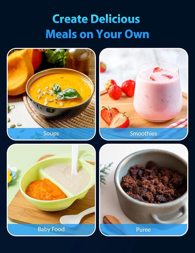 Immersion Blender Handheld Hand Blender, Speed Settings, Stainless Steel, Black