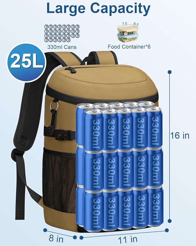 Cooler Backpack Insulated Waterproof,30 Cans Backpack Coolers Leakproof Lunch Backpack for Men Women Portable Soft Cooler Bag for Beach Camping Travel Picnic