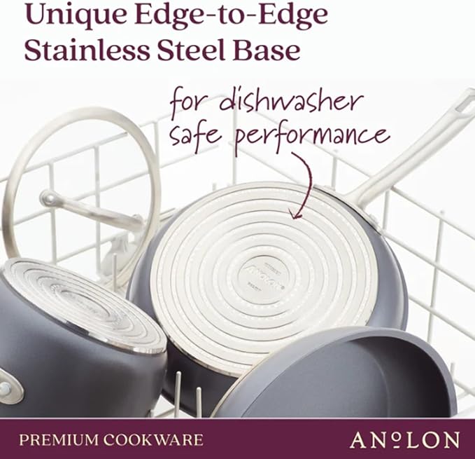 Anolon Accolade Forged Hard Anodized Nonstick Frying Pans/Skillet Set, 10 Inch and 12 Inch - Moonstone Gray