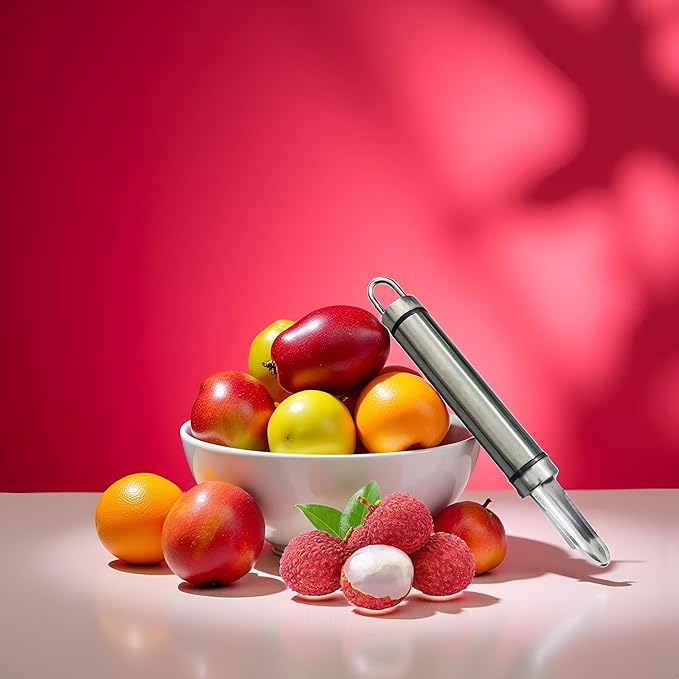 Longans Pears Corer,Stainless Steel Handheld Longan Corer,Portable Vegetable Core Remover,Cherry Core Removal Tool,Fruit And Peeler,Handheld For Lychee,Cherry,Corers and Pitters