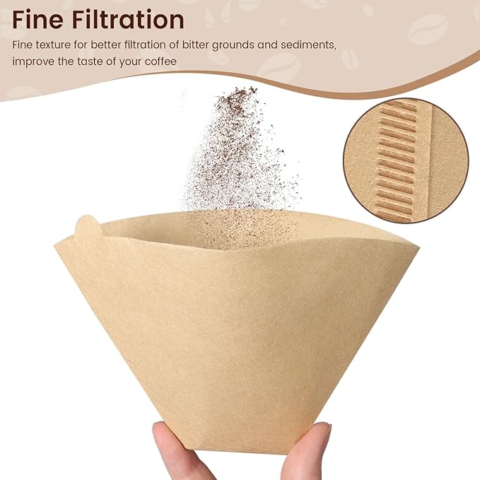 160 Count Cone Coffee Filters #4, Unbleached 04 Coffee Filters 8-12 Cup, Disposable Natural Paper Filters, No.4 Cone Filters For Ninja, Pour Over and Drip Coffee Maker