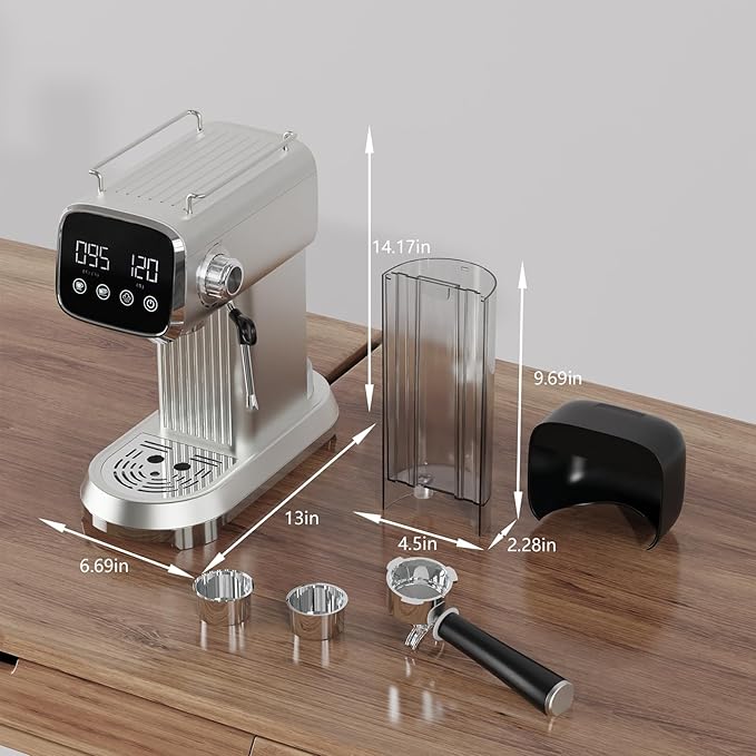 Espresso Machine with Steam Milk Frother:20 Bar Expresso Coffee Machines for Home-Espresso Maker with 27 oz Water Tank-Barista Coffee Maker for Americano Cold Brew Latte Cappuccino