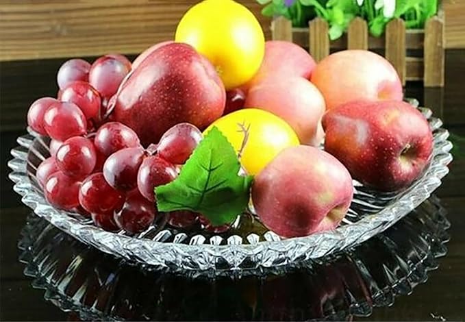 Glass Fruit Bowl or Decorative Bowl, used for Kitchen counter or living room center table decoration, Centerpiece Bowl (11.6in)