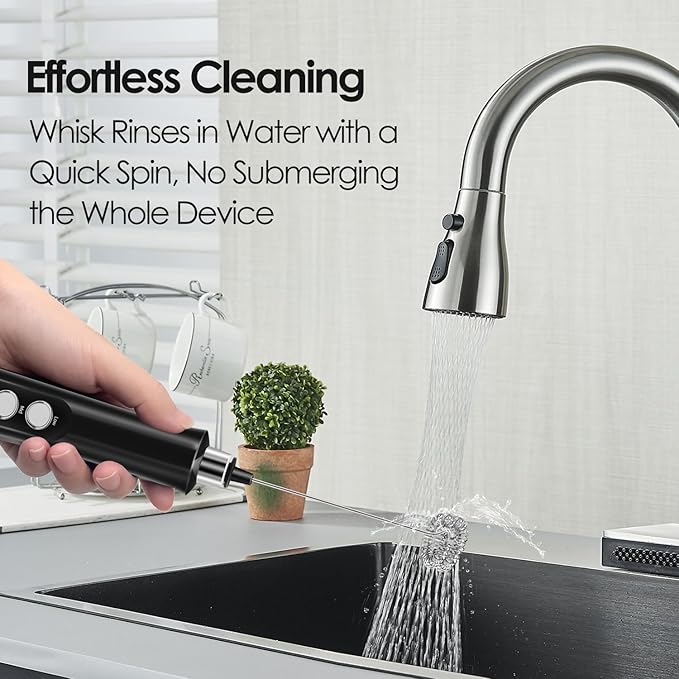 Rechargeable Milk Frother Handheld with 3 Detachable Stainless Steel Whisks, 3 Speed Adjustable Electric Whisk Foam Maker, Handheld Drink Mixer, Frother Wand for Coffee, with Storage and Charging Base