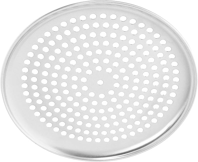 Yardwe Perforated Pizza Baking Tray 10-Inch Stainless Steel Pizza Pan with Holes Ideal for Home Oven and Restaurant Use