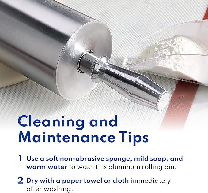 New Star Foodservice Extra Heavy Duty Restaurant Aluminum Rolling Pin, 18", Silver