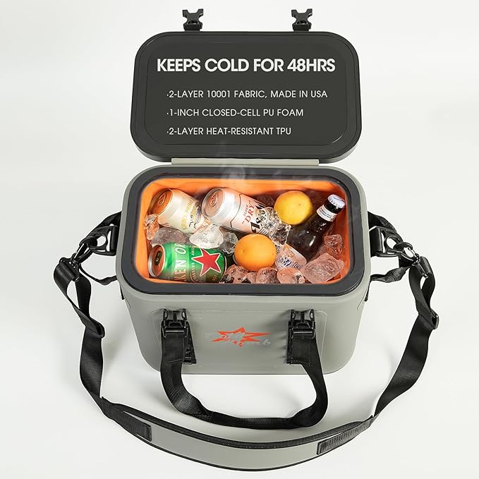 Magnetic Backpack Cooler Bag, Cold Retention Soft Coolers 30 Can Insulated Soft Sided Cooler with Waterproof Bag