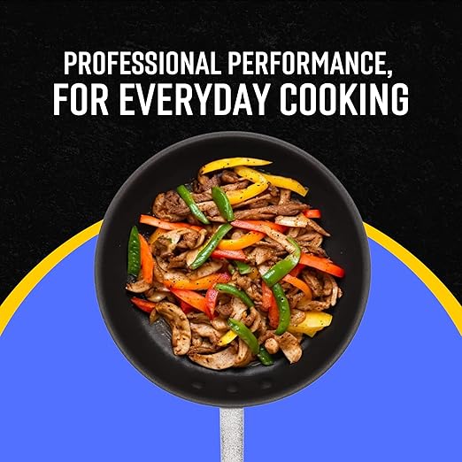 FSE 10" Professional Aluminum Fry Pan, Non-Stick Open Skillet, 3.0 mm Thick Aluminum Construction