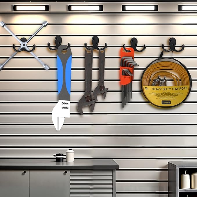 Coat Hooks Wall Hooks for Hanging - 25 Pack Black Double Prong Hook Wall Mounted - Great for Living Room, Bedroom, Entryway, Closet for Coat, Bag, Towel, Hat, Key, Cup, Heavy-Duty, Easy to Install