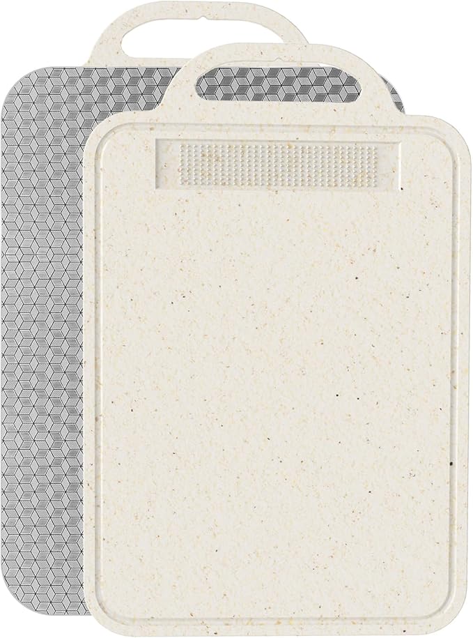 Titanium Cutting Board,Cutting Board for Kitchen Cutting Boards Double Sided with Pure Titanium & Wheat Straw PP, Easy to Clean, Non-Slip, for Meat & Vegetables, Kitchen Gift14.1X9.8