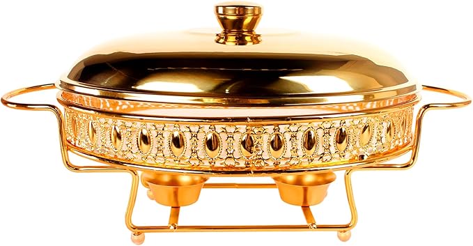 Casserole Dish 11.5" x 8" Glass Baking Dish with Stainless steel Lid and rack, Golden oval 2 Qt Baking Pan For Casserole & Lasagna, Microwave Dishwasher Freezer Oven Safe