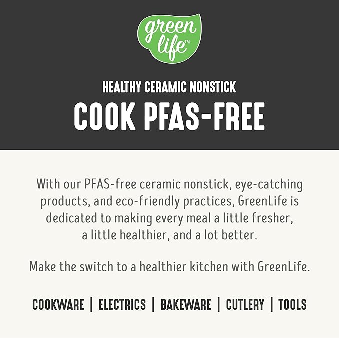 GreenLife 3.5QT Slow Cooker, Non-Toxic PFAS-Free Ceramic Nonstick Removable Interior Bowl, Programmable, Keep Warm, Stovetop & Oven Safe, Dishwasher Safe Parts, Glass Lid, Black