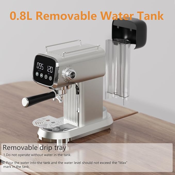 Espresso Machine with Steam Milk Frother:20 Bar Expresso Coffee Machines for Home-Espresso Maker with 27 oz Water Tank-Barista Coffee Maker for Americano Cold Brew Latte Cappuccino