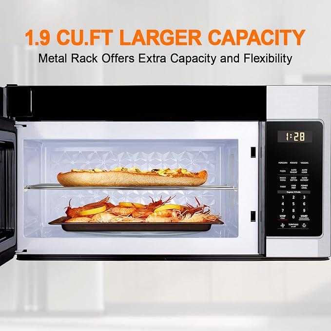 GASLAND 30 Inch Over the Range Microwave Oven, 1.9 Cu.ft. Above Stove Microwave, 11 Power Levels, One Touch Cooking, 400 CFM,1000W, LED, Turntable, Sensor Cook, Over Stove Microwave, Stainless Steel