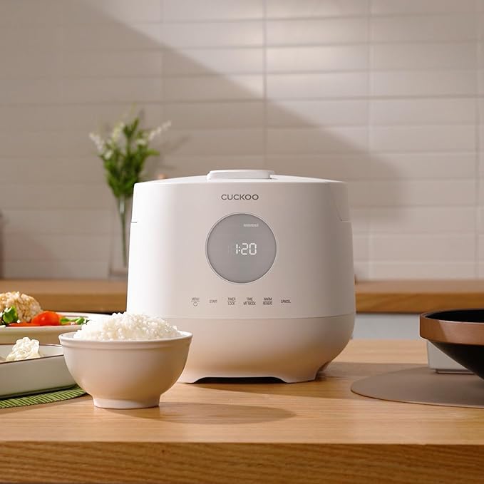 CUCKOO CR-0661F 6-Cup (Uncooked) / 12-Cup (Cooked) Micom Rice Cooker & Warmer with Nonstick Inner Pot, 7 Menu Options, Fuzzy Logic Tech, Auto Clean (White)