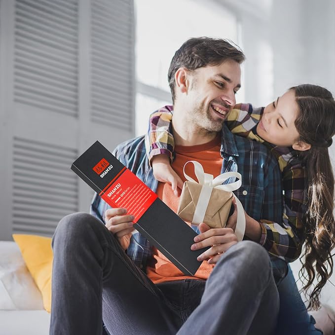 SHAN ZU Personalized Damascus Chef Knife 7 Inch, 67 Layers Damascus Steel 10Cr15CoMoV Sharp Kitchen Knife, Customized Gift for Father's Day, Mother's Day, Halloween, Christmas, Birthday, Wedding