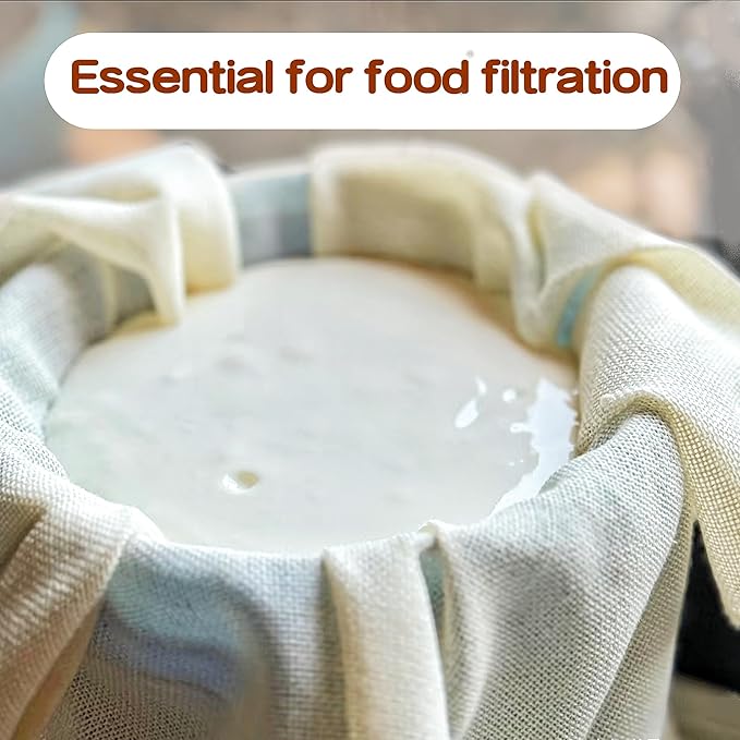 Cheese Cloths, 10Pcs 20x20 Inch Grade 100 Precut Cheese Cloths for Straining, Cotton Unbleached, Reusable Muslin Cheesecloth for Straining, Making Yogurt, Juice, Cooking Turkey