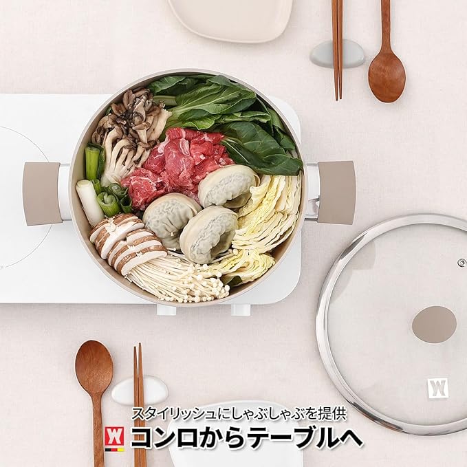 Aluminum Saute Pot with Ceramic Coated Non-Stick Surface, 7-Layer Coating, Tempered Glass Lid, All Cooktops Compatible, PFOA, PFAS, Lead, Cadmium Free, 4.44L / 4.69Quarts