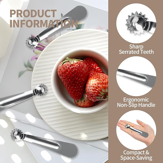8 PCS Tomato Corer Strawberry Huller Tool,Strawberry Stem Remover,Stainless Steel Fruit Stem Remover for Tomato,Vegetable and Fruit Corers,Perfect for Kitchen