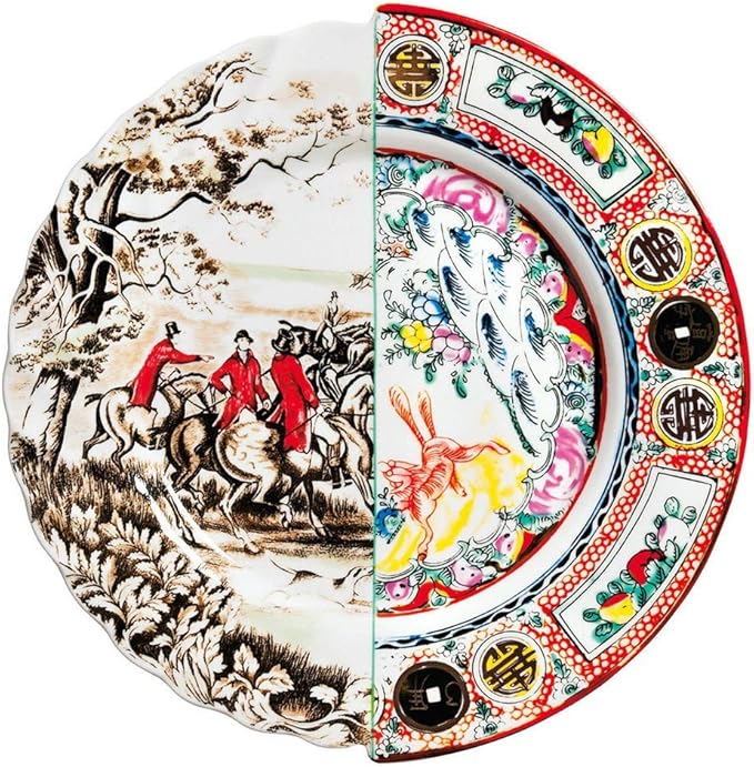 Seletti Porcelain Flat Plate Diameter 27.5 cm H.2.3 Inches Hybrid-Eusapia