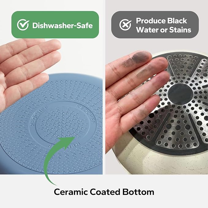 Redchef Ceramic Nonstick Cookware Set,14pcs Pots and Pans Set Non Stick,Induction Cookware with Stainless Steel Handle,Non Toxic Kitchen Cooking Set,Dishwasher & Oven Safe,PFAS PFOA & PTFE Free(Blue)