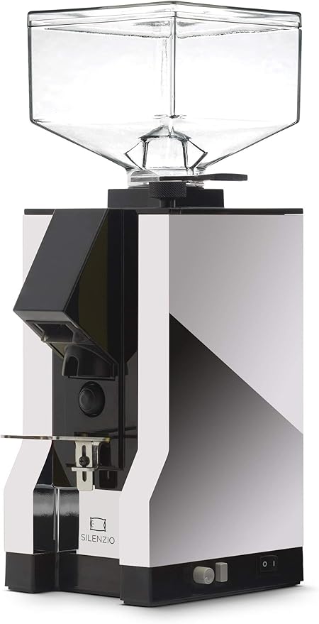 Eureka Mignon Silenzio Espresso Grinder | Silent Technology | Stepless | Timed Dosing | (Chrome, 50mm)