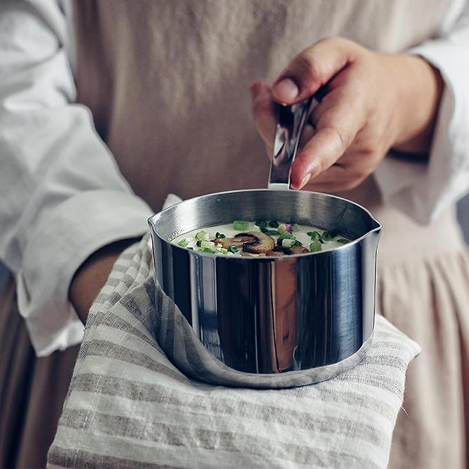 20 Ounce Kitchen Induction Stainless Steel Milk Pot Saucepan Oil Chocolate Sauce Pan Butter Warmer Pot (600 ml)