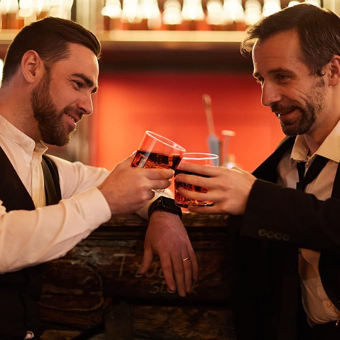 12 Pieces Old Fashioned Whiskey Glasses 10 oz Bourbon Cocktail Rocks Glasses for Whiskey Bourbon Liquor and Cocktail Drinks Gift for Men Home Bar(Classic)