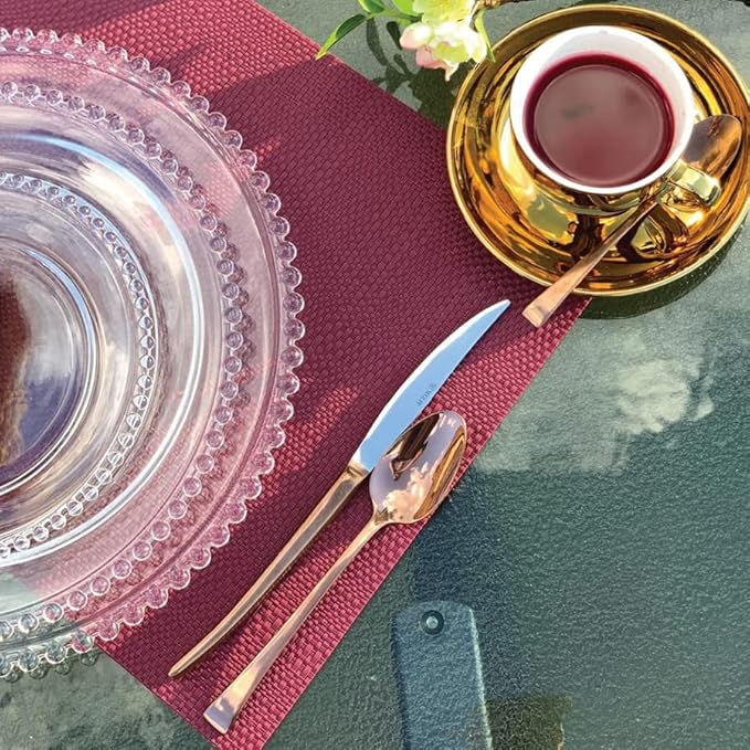 WOLFF - Set of 4 Pearl Beaded Crystal Dinner Plates - Clear Glass Plates, Dinner Accessories, Crystal Kitchen Utensils Set - Luxury Glasswear, Dish Set - Clear, 11 inches