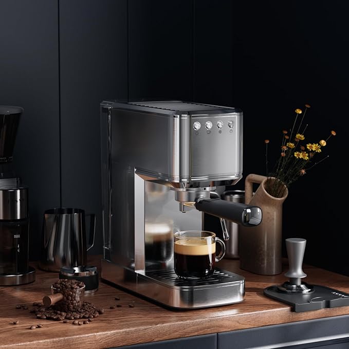Espresso Machine - 20 Bar Coffee Maker with Milk Frother Steam Wand, Cold Brew Iced Coffee Maker, 1450W Semi-Automatic Coffee Machine with 34oz Water Tank for Latte
