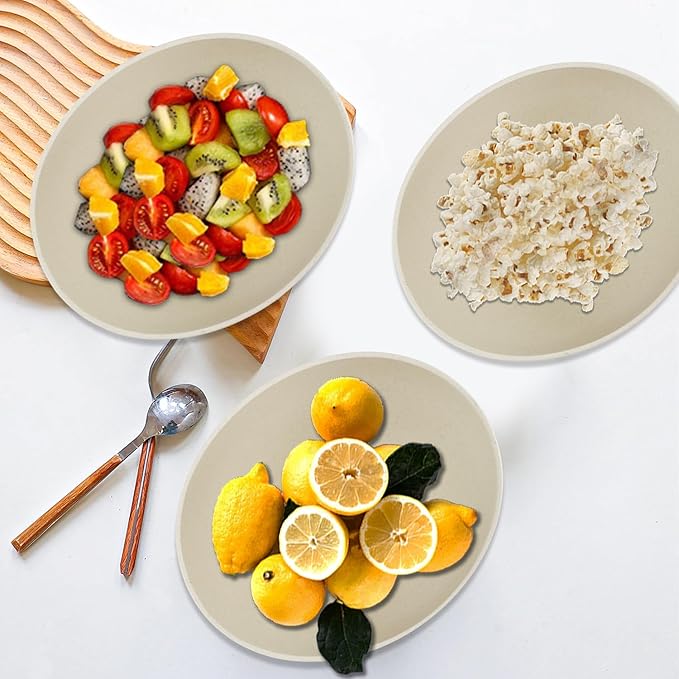 Large Bowls 65 OZ, Wheat Straw Bowls Set of 4, Unbreakable Salad Bowl, Microwave & Dishwasher Safe Big Bowl, Kitchen Serving Bowl for Salad, Cereal, Soup and Oatmeal (Beige)
