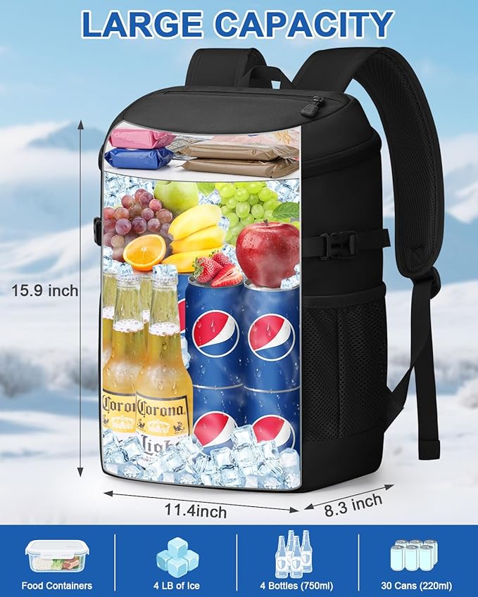 Cooler Backpack for Men Women Insulated Waterproof Backpack Cooler Leak Proof Cooler Bag Lightweight Lunch Backpack for Camping Beach Travel Picnic