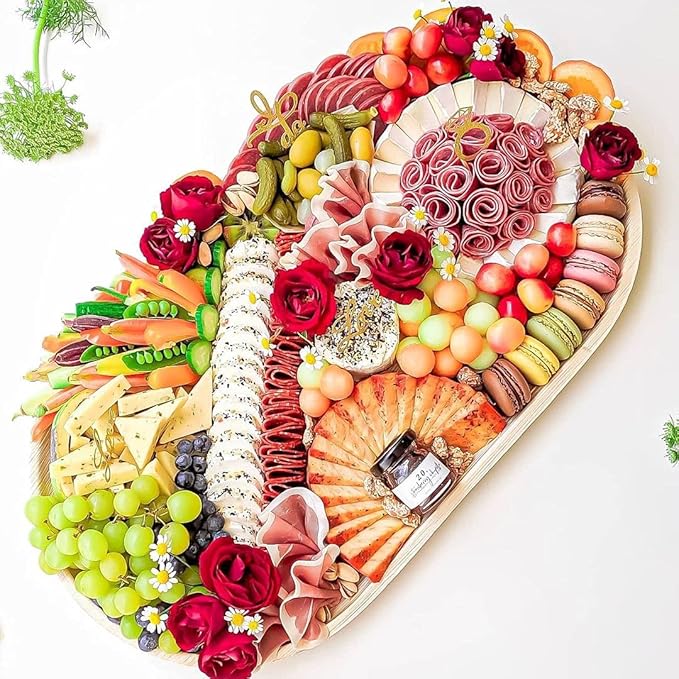 10-Pack 22"x12" Palm Leaf Trays | Eco-Friendly, Compostable Platters for Weddings, Charcuterie Boards & Events